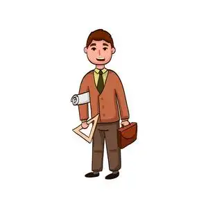 卡通人物专业建筑师设计师照片