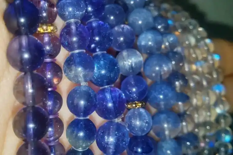 蓝色水晶手串自珍合集