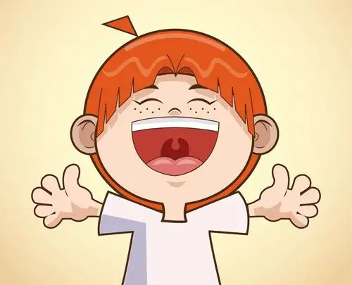 开怀大笑的卡通娃娃图片 - 酷图网