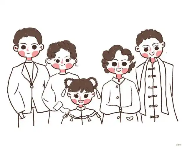 全家福的简笔画 4人全家福的简笔画