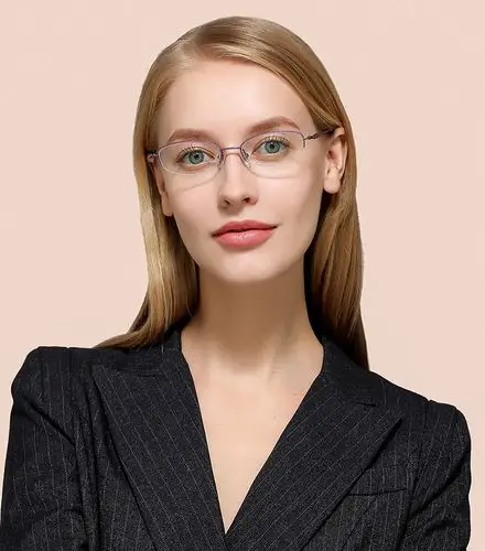 亿超超轻近视眼镜框女款 商务纯钛眼镜框半框 配眼镜眼睛1106.