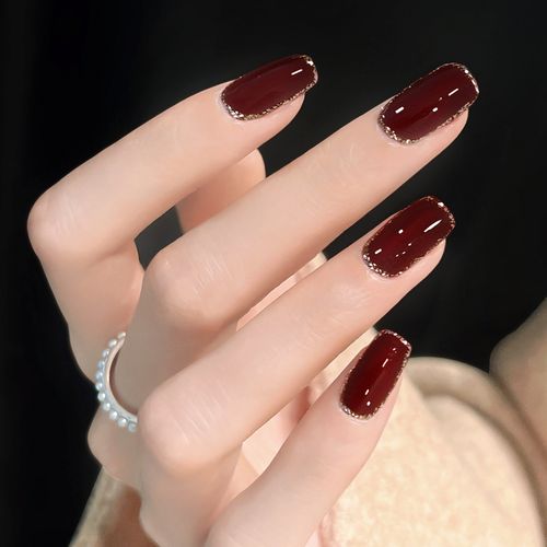 巨显白秋冬网红流行色酒红色指甲油美甲专用透色甲油胶2022年新款