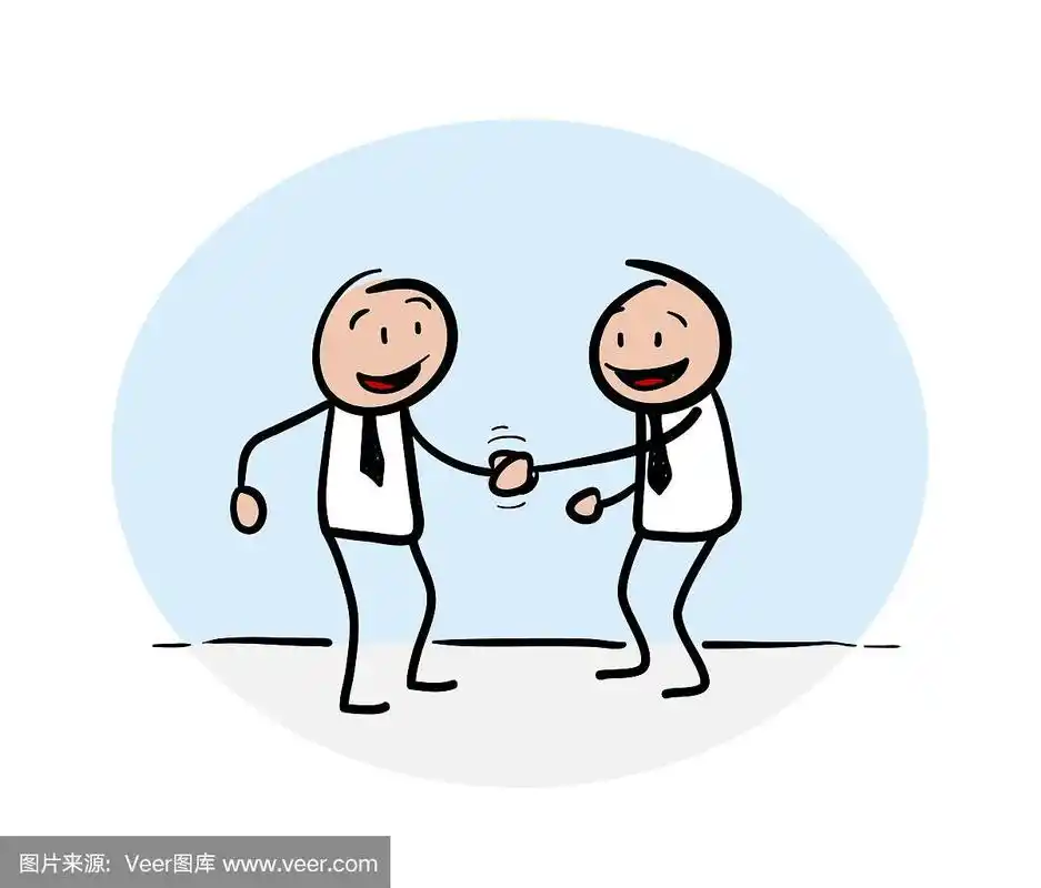 商业伙伴握手简笔图