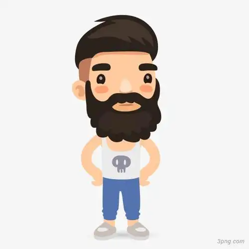 卡通大胡子男士