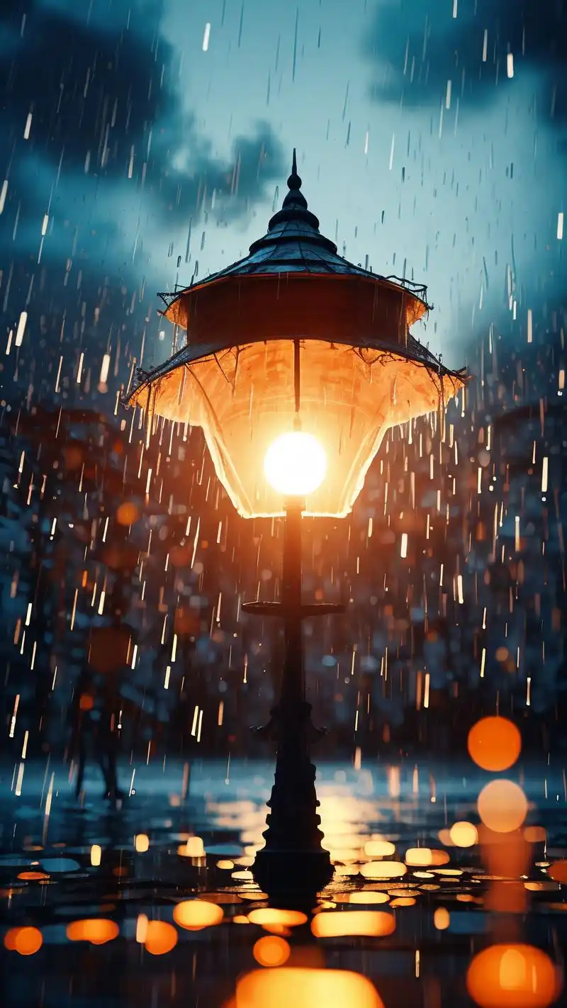 9715雨夜路灯下的伤感壁纸92