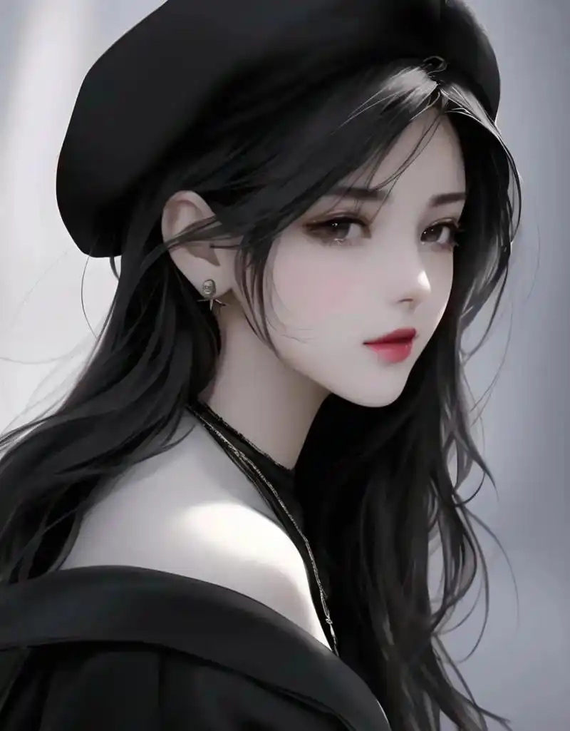女生头像,酷酷的黑衣,冷冷的表情
