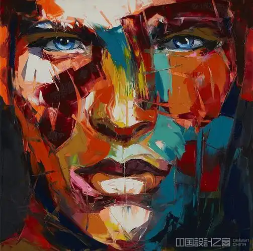 马赛艺术家francoise nielly 富有表现力的大幅彩色肖像画-行业资讯