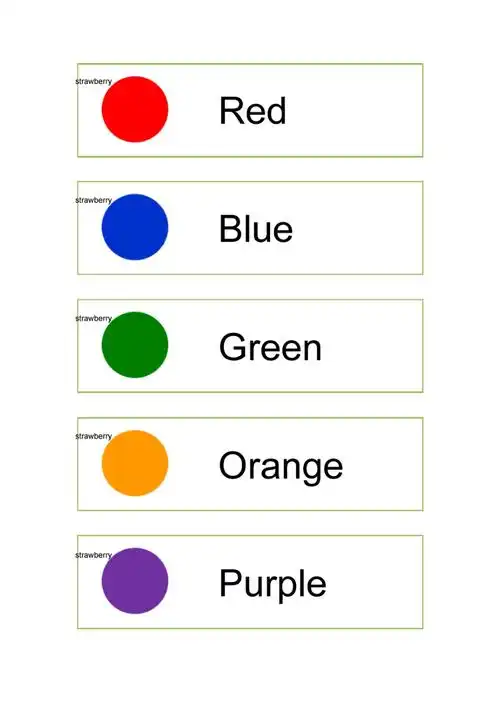 幼儿颜色英文卡片