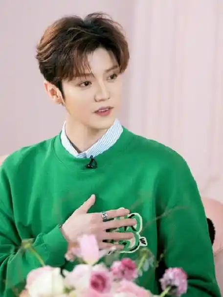 鹿晗绿毛衣造型五宫格