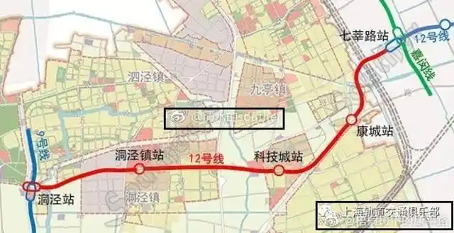 上海轨道交通12号线延伸到松江出现非官方地图:与九亭地铁站无关