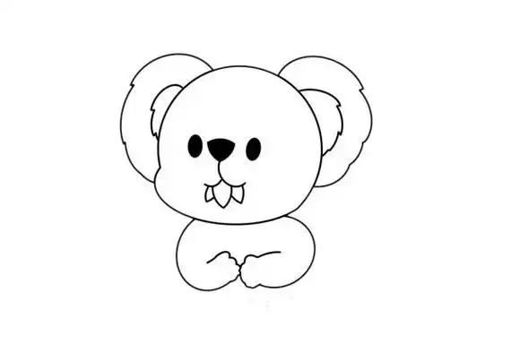 卡通考拉简笔画画法步骤图片