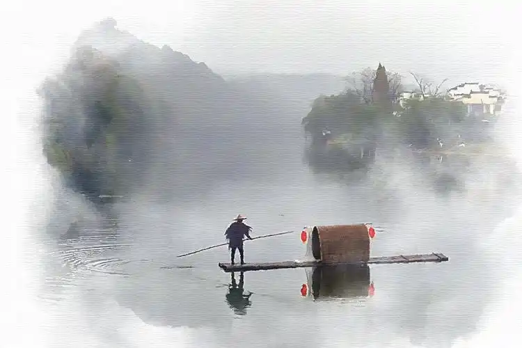 写意画效果《烟雨江南》