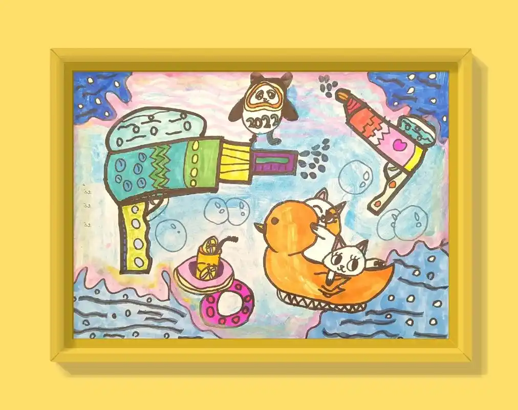 6岁#爱画画的小朋友 #儿童绘画作品 #在家画画 #原创手 - 抖音