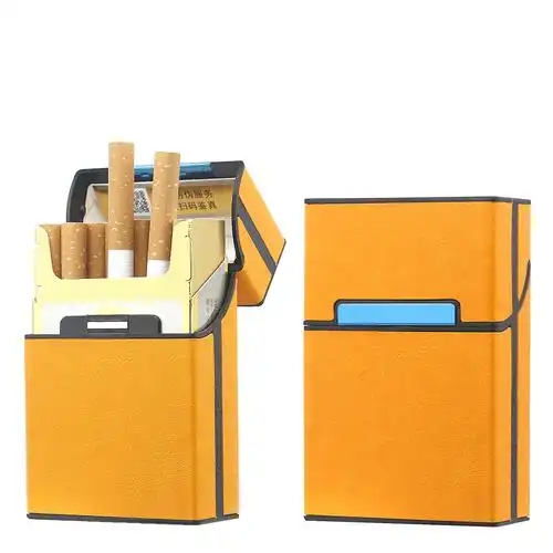 20支装烟盒个性创意便携式翻盖疯马纹皮质整包20香烟盒子男定制