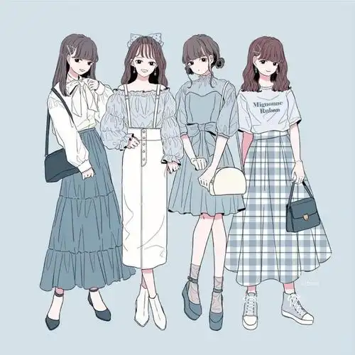 时尚穿搭插画绘画参考byなち