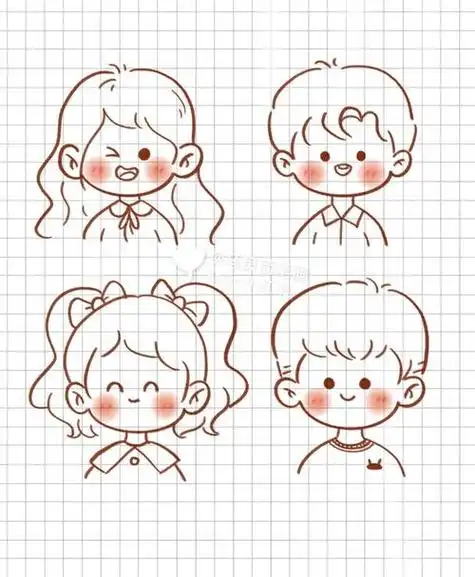 简笔画情侣人物可爱