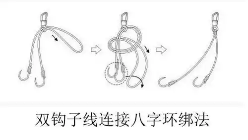 子线和八字环的绑法,主线和八字环的绑法,主线和竿稍绳的绑法