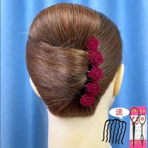 永红旺喜婆婆头花头饰盘发结婚婚礼喜妈妈婚宴发饰盘头发夹精致花女