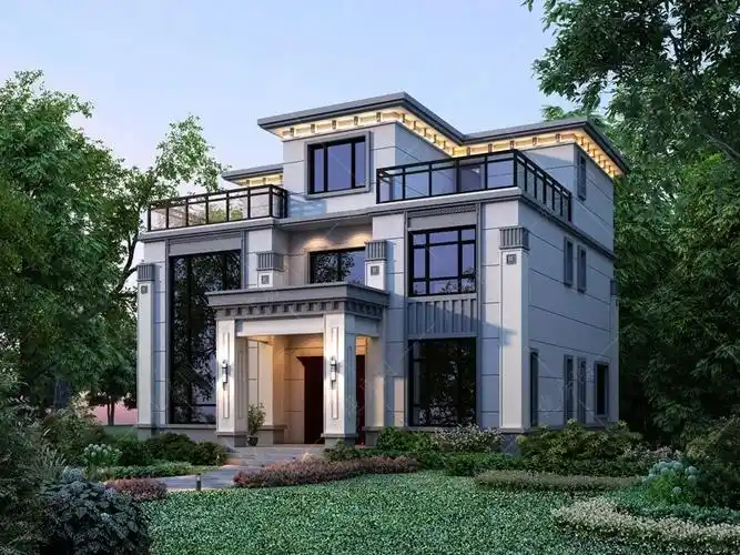 新中式三层别墅设计图效果图