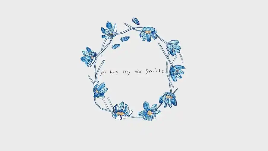 文艺小清新手绘花环桌面壁纸