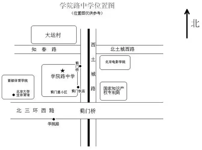 北京市人事考试考点方位图(海淀区)