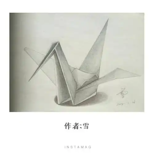 千纸鹤折过很多都没留下,这次改变方式吧!用笔画下来,这次没问题了!