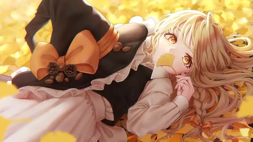 动漫粉发美女插画桌面壁纸