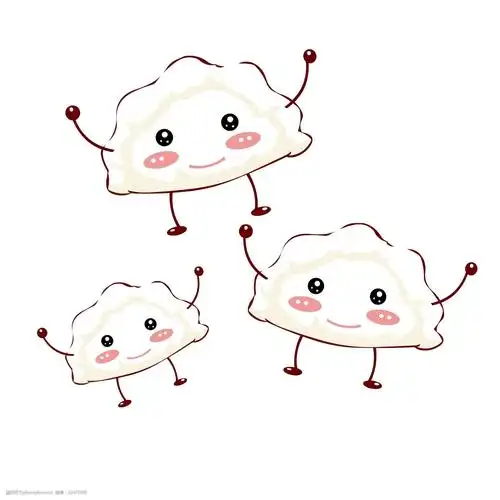 冬季热气腾腾的简笔画小清新美食立冬可爱卡通饺子