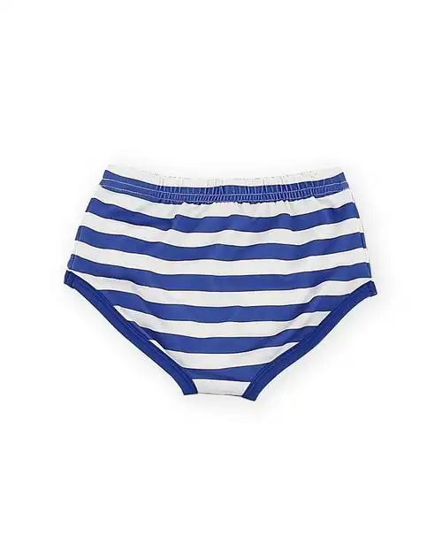 男童蓝色休闲条纹三角游泳裤