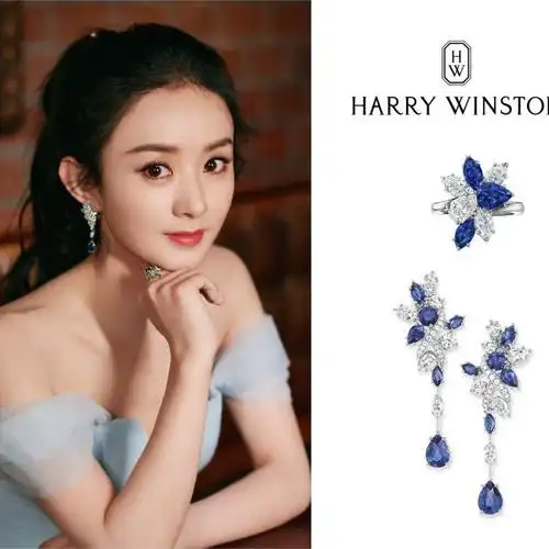 海瑞温斯顿secrets高级珠宝系列蓝宝石与钻石耳环