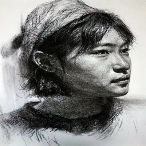 人物头像素描人物头像的绘画技巧和步骤线性素描人物头像,回归形体