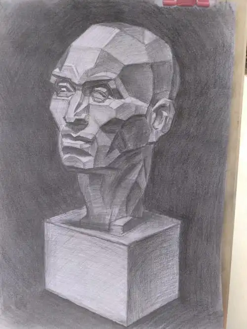 素描——石膏切面像