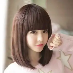 复古假发女加长bobo头短发短直发齐刘海假头发黑色棕色学生头自然