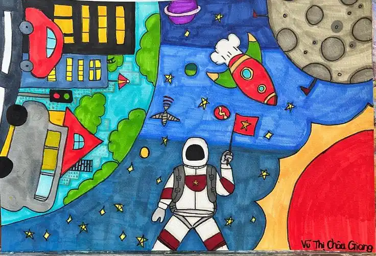 《我的梦想》 绘画者:越南 武氏珠江 10岁