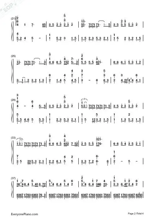 灵魂伴侣-别那么骄傲片尾曲双手简谱预览2