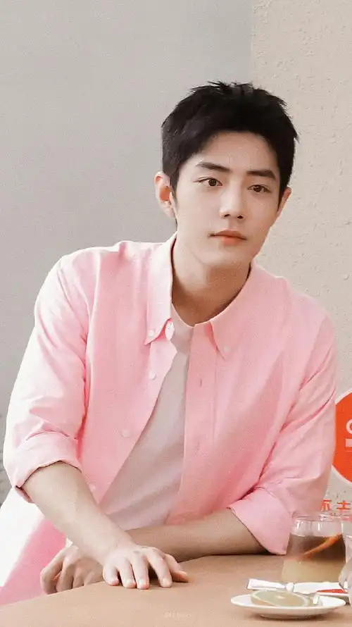 肖战直播##肖战粉色衬衫
