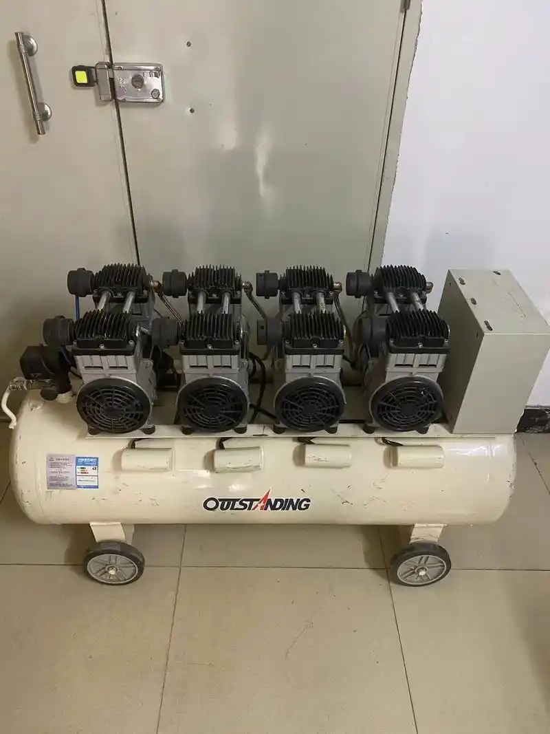 二手静音无油空压机 4个机头 九成新空压机 气罐160升, - 抖音