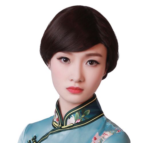 秀亿假发 女真发 时尚中长发编发盘发发髻jqs-z24 深棕色