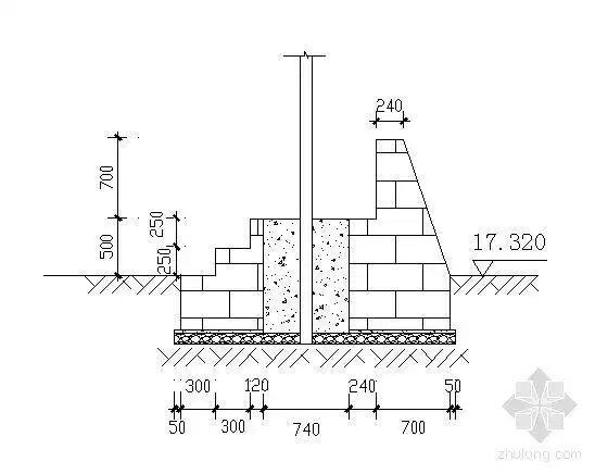 旗台施工图详图