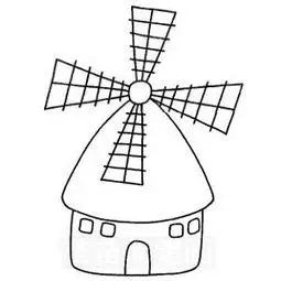 风车简笔画图片画法风车简笔画大全集简单好画 房子简笔画荷兰风车