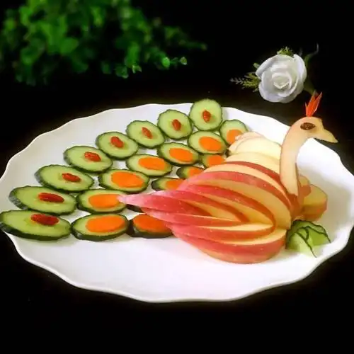 蔬果拼盘孔雀开屏,超美观的宴客菜,待客倍儿有面子