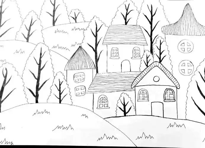 是其他彩笔无法替代的#新手彩铅画  #彩铅绘画  #彩铅临摹  #风景画