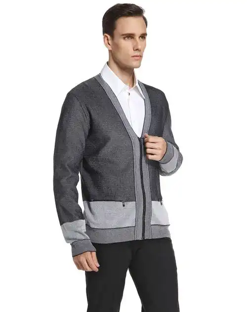 versace collection男装专场 黑/白色成熟个性长袖针织外套