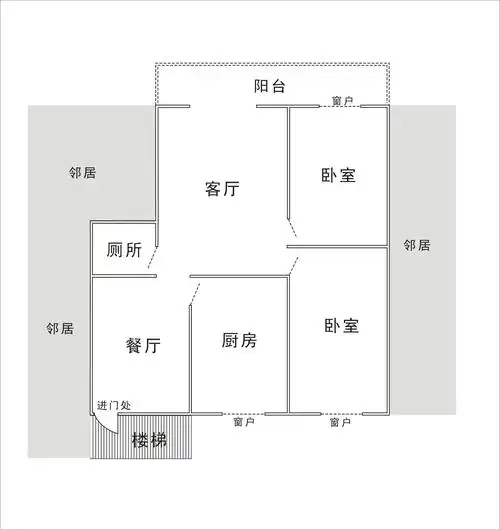 这种户型二室改三室怎么改合理?行内人士帮忙,谢!