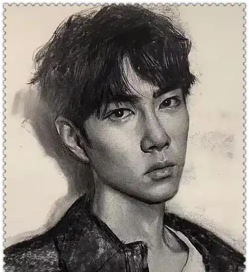 美术生用碳素笔画画,本以为是龙卷风,看到成品:肖战?