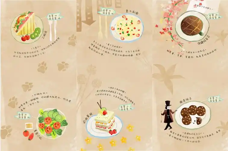 咖啡厅手绘菜单水彩风格