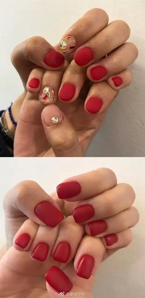 nail | 超喜庆的红色系美甲