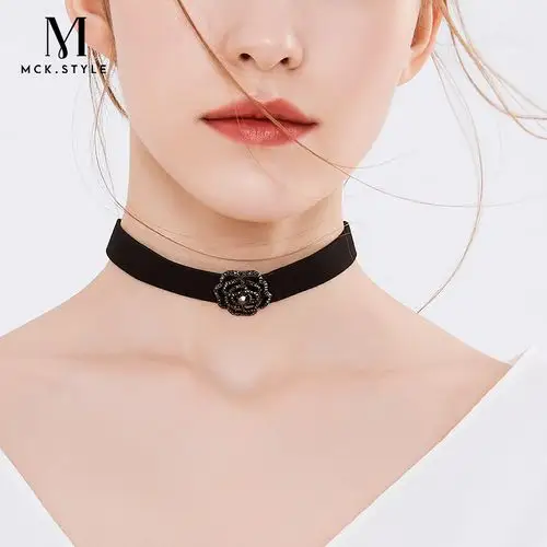 脖子上的绑带女脖子饰品锁骨链短款颈带choker项链颈链夏季项圈