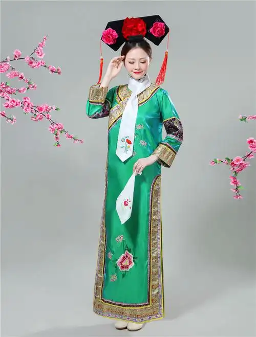 拍戏穿的女汉服装剧场表演连衣裙清朝格格古服饰演出服贵妃宫廷满族旗
