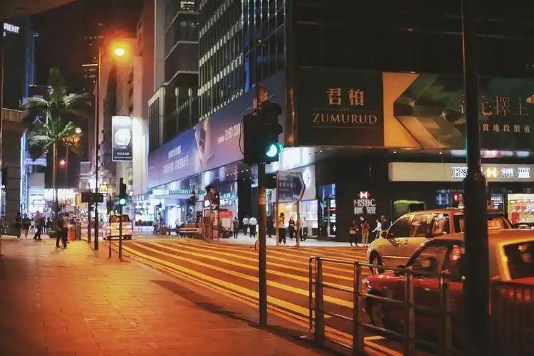 香港城市街头风景图片行走在路上